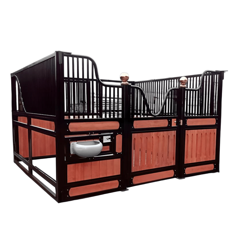 Custom-designed horse stables in Europe showcasing durability and aesthetic appeal