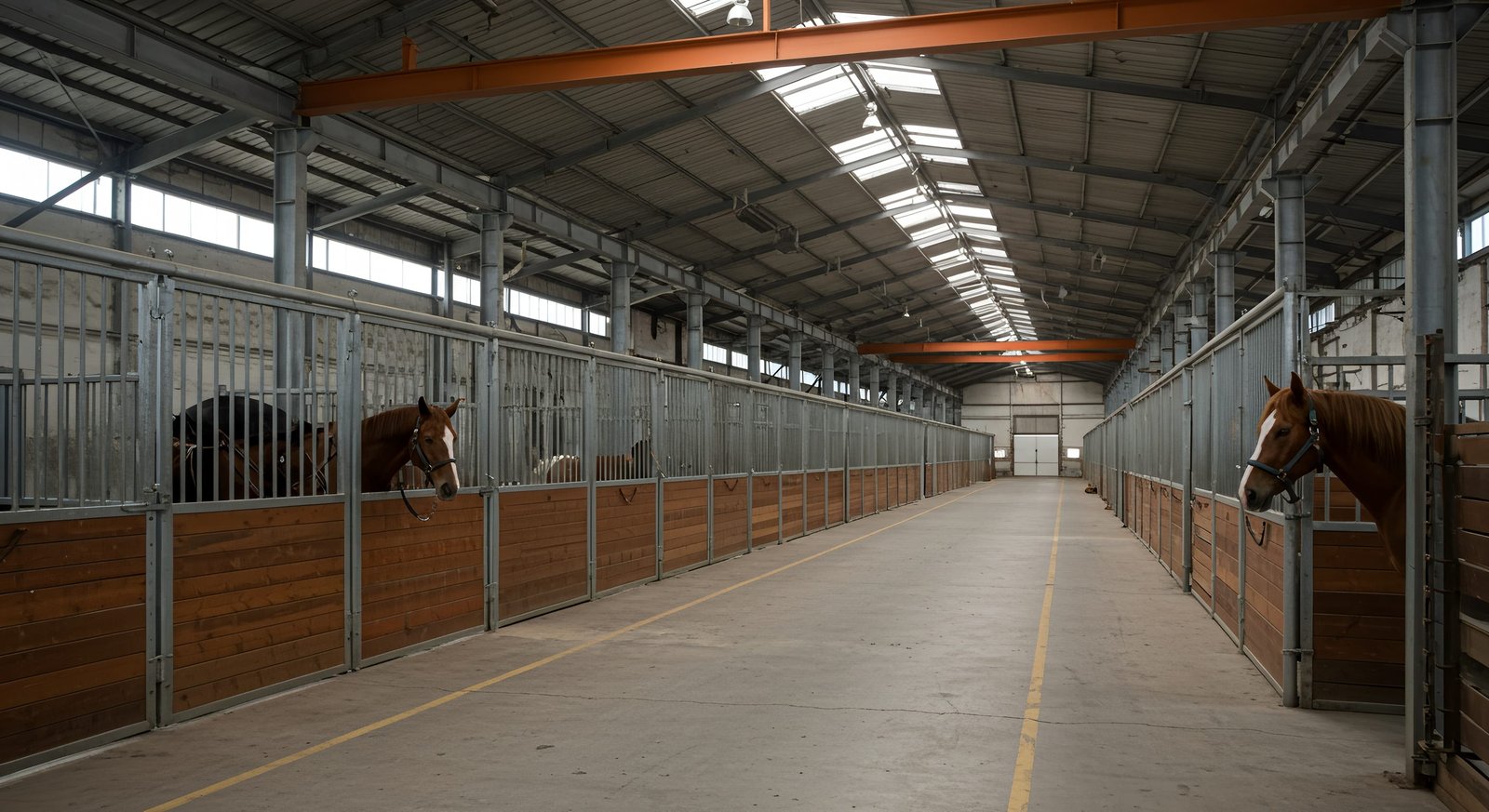 A beautifully designed horse stable banner showcasing an equestrian facility