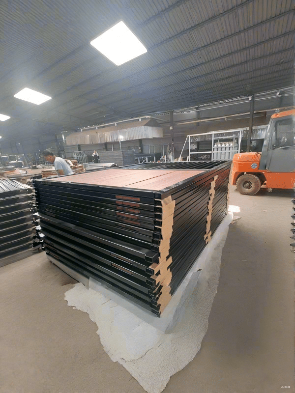 Processing durable horse stables at DB Stable factory