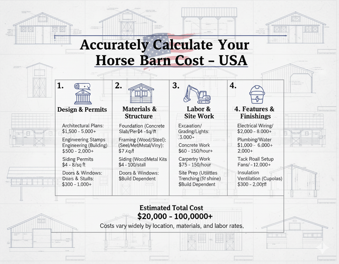 How to Accurately Calculate Your Horse Barn Cost in the US