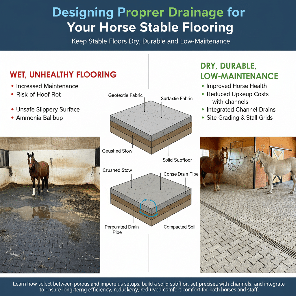 Designing Proper Drainage for Your Horse Stable Flooring