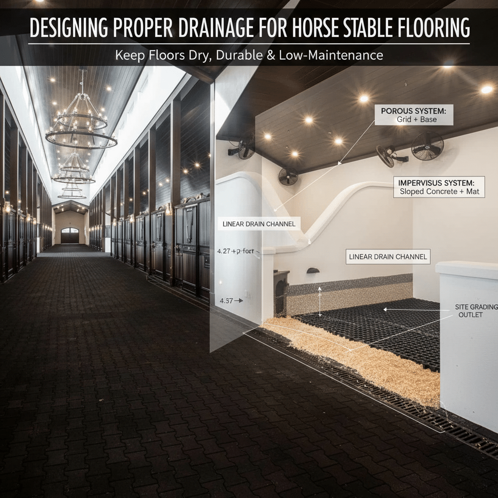 Designing Proper Drainage for Your Horse Stable Flooring