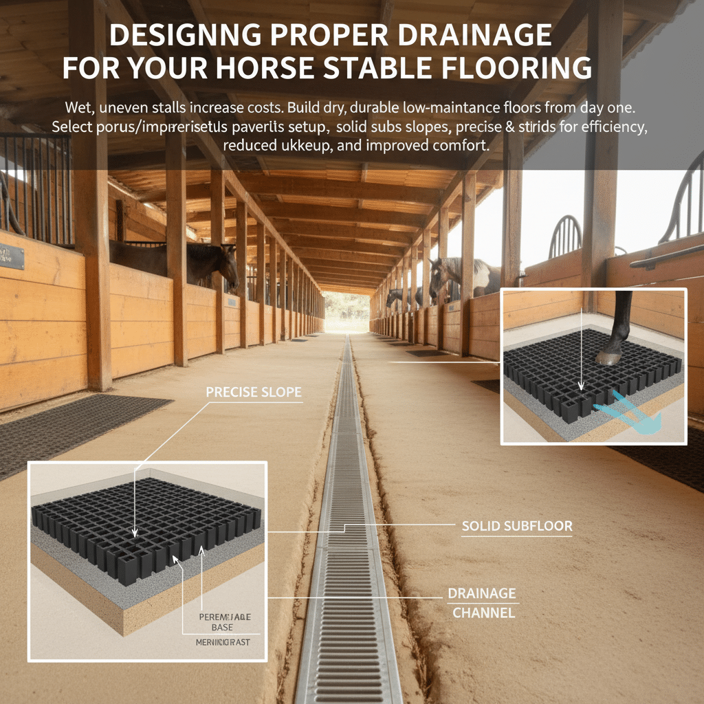 Designing Proper Drainage for Your Horse Stable Flooring