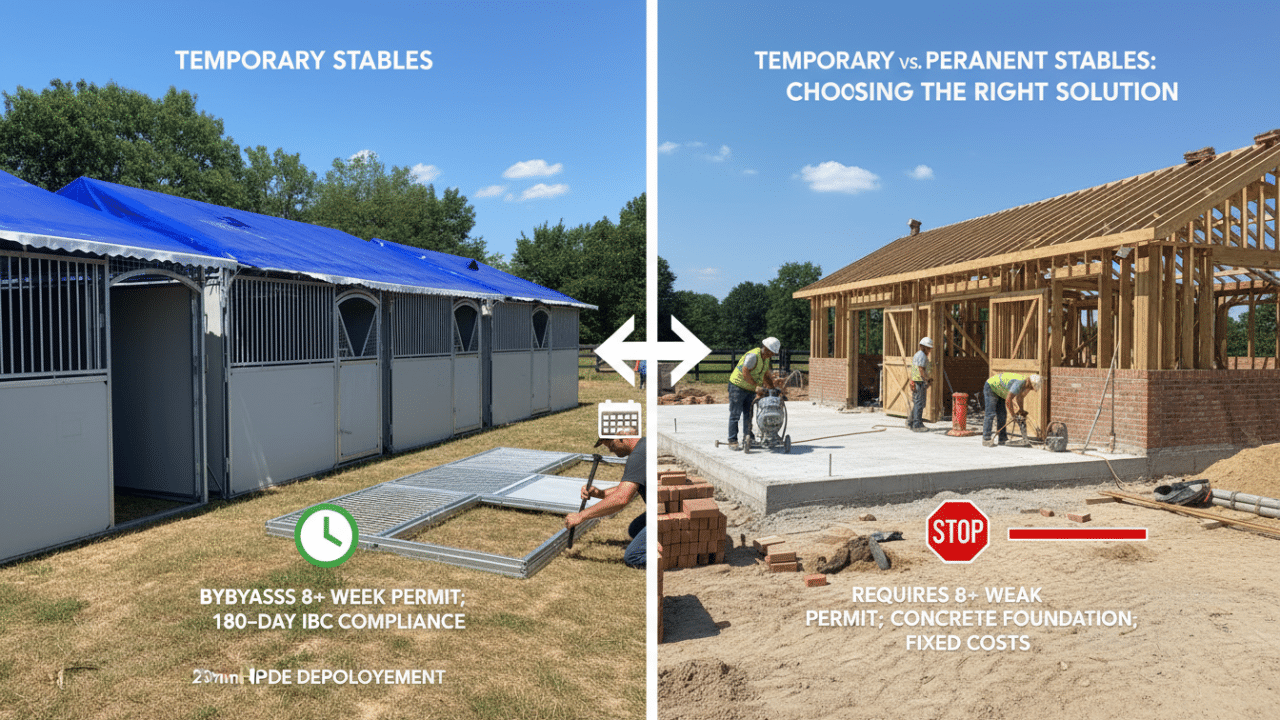 Temporary vs. Permanent Stables: Choosing the Right Solution