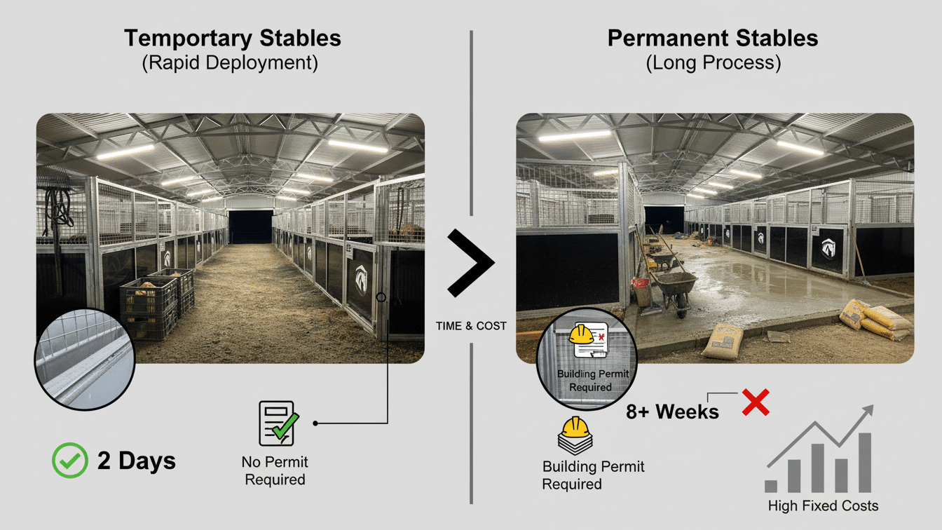 Temporary vs. Permanent Stables Choosing the Right Solution