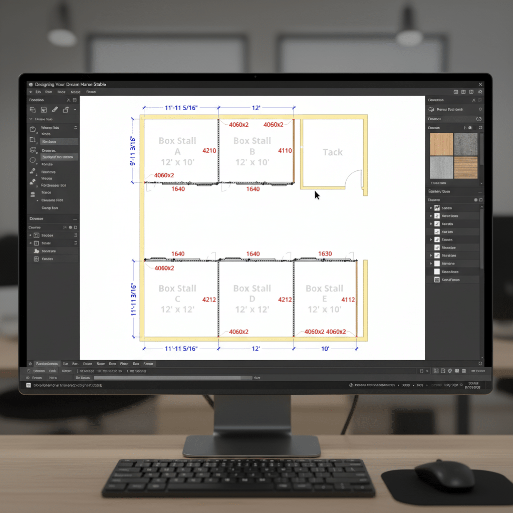 استخدام البرامج لتصميم تخطيط إسطبل أحلامك