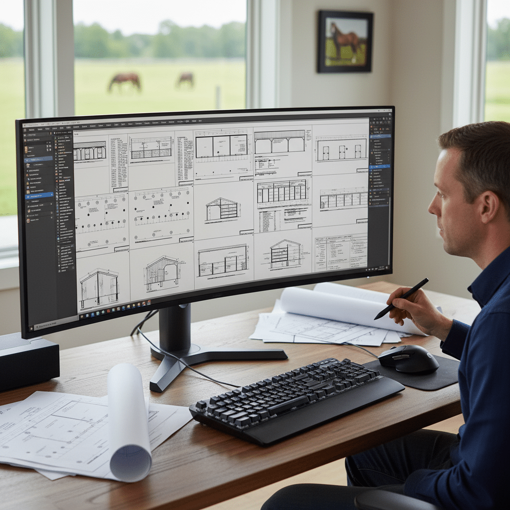 استخدام البرامج لتصميم تخطيط إسطبل أحلامك
