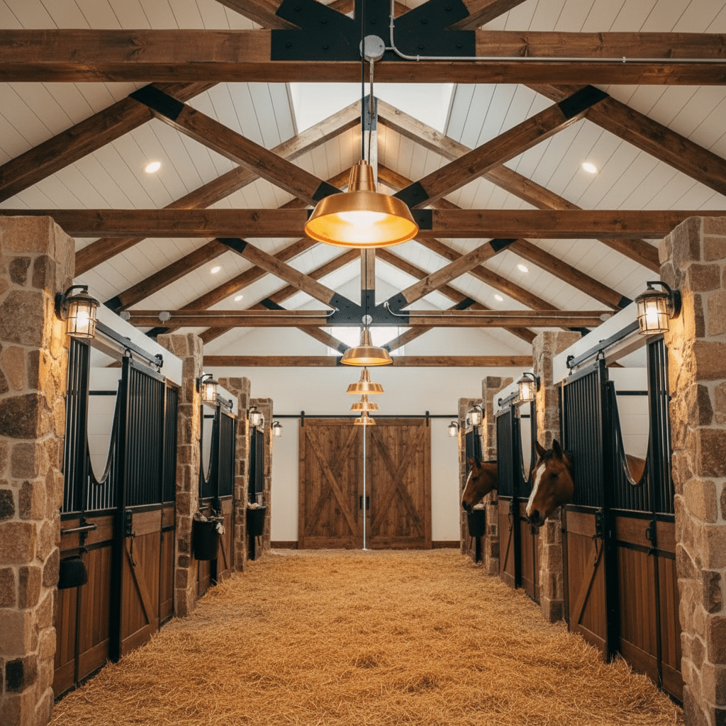 energy-efficient lighting for horse stables