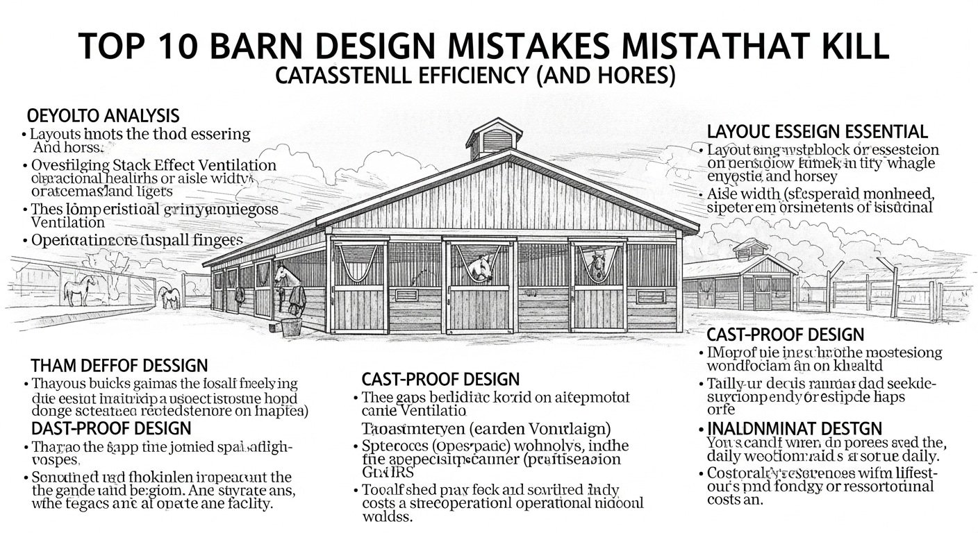 Top 10 Barn Design Mistakes That Kill Efficiency (and Horses)