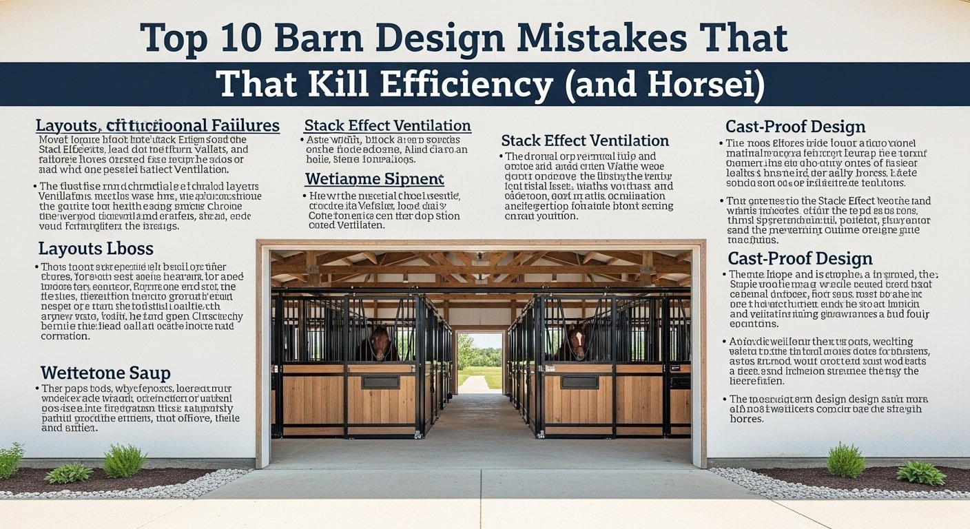 Top 10 Barn Design Mistakes That Kill Efficiency (and Horses)