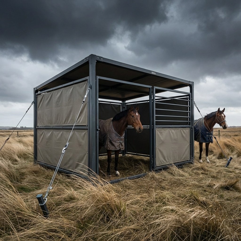 Anchoring Portable Horse Stable Kits in High-Wind Paddocks
