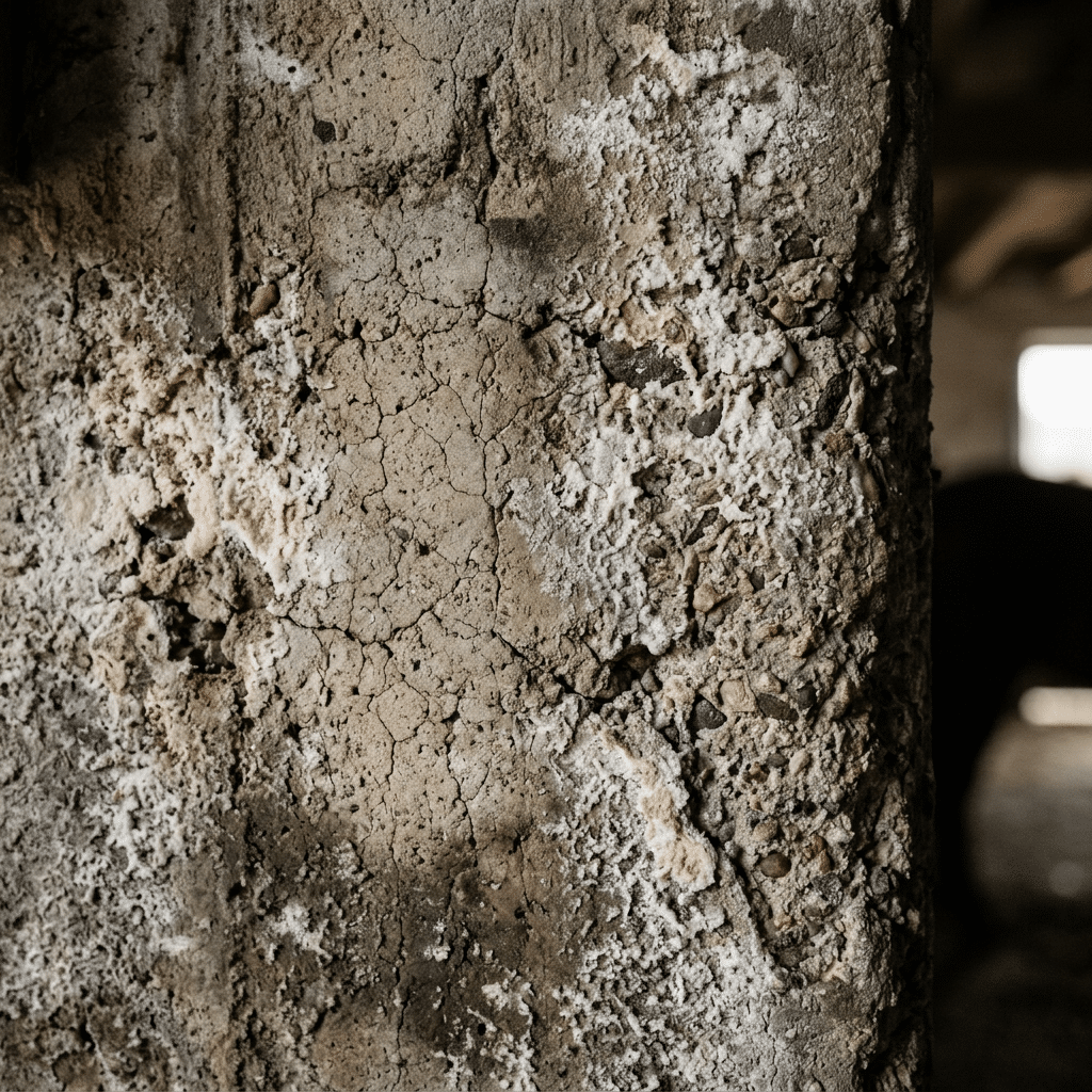 Durable Stable Equipment for Horse Farms Close-up of a weathered concrete surface, showcasing the rugged texture and durability ideal for horse stable equipment like stalls and panels.